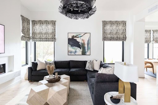 Luxury living room remodel by Living With Lolo in Scottsdale with neutral tones, curated furnishings, and custom millwork.